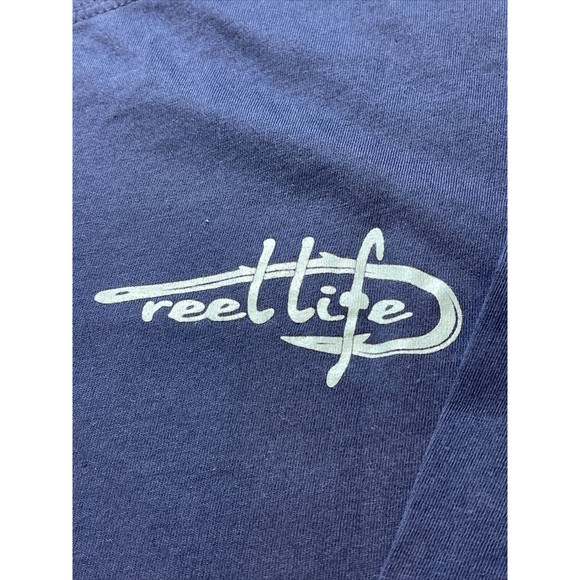 Reel Life Men's Short Sleeve Tee Soft Ring Spun Cotton Ocean Wash T-shirt SizeXL - Picture 2 of 5